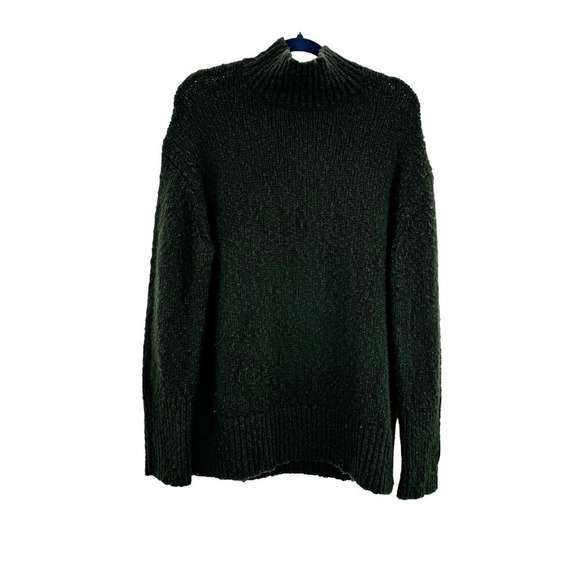 Vince Wool Blend Pullover Sweater Long Sleeve Mock Neck Hunter Green M NWOT - Picture 5 of 13